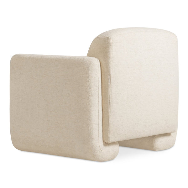 Moe's Home Fallon Accent Chair - Contemporary Comfort With Soft Upholstery And Unique Fold-under Legs White Upholstery, 100% Polyester,Solid Pine & Plywood Frame Zt-1039-05