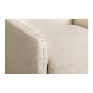 Moe's Home Fallon Accent Chair - Contemporary Comfort With Soft Upholstery And Unique Fold-under Legs White Upholstery, 100% Polyester,Solid Pine & Plywood Frame Zt-1039-05