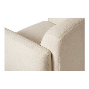 Moe's Home Fallon Accent Chair - Contemporary Comfort With Soft Upholstery And Unique Fold-under Legs White Upholstery, 100% Polyester,Solid Pine & Plywood Frame Zt-1039-05