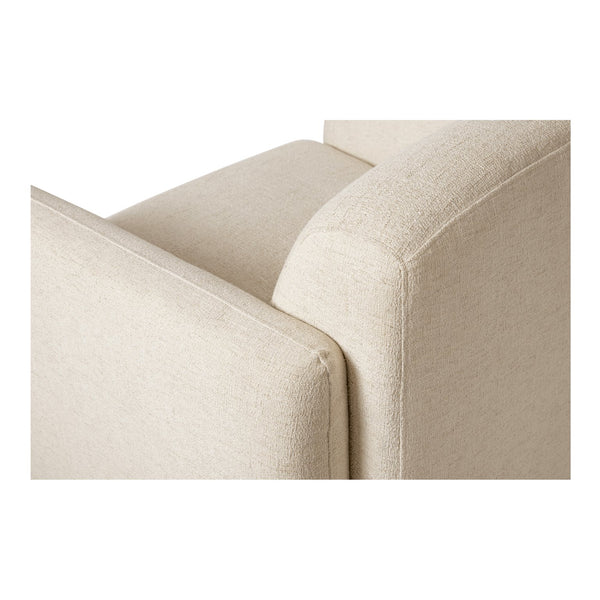 Moe's Home Fallon Accent Chair - Contemporary Comfort With Soft Upholstery And Unique Fold-under Legs White Upholstery, 100% Polyester,Solid Pine & Plywood Frame Zt-1039-05