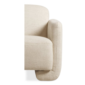Moe's Home Fallon Accent Chair - Contemporary Comfort With Soft Upholstery And Unique Fold-under Legs White Upholstery, 100% Polyester,Solid Pine & Plywood Frame Zt-1039-05