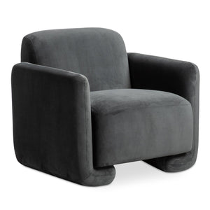 Moe's Home Fallon Accent Chair - Contemporary Comfort With Soft Upholstery And Unique Fold-under Legs Grey Upholstery, 100% Polyester,Solid Pine & Plywood Frame Zt-1039-07