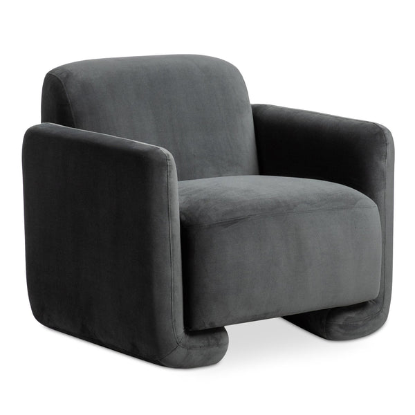Moe's Home Fallon Accent Chair - Contemporary Comfort With Soft Upholstery And Unique Fold-under Legs Grey Upholstery, 100% Polyester,Solid Pine & Plywood Frame Zt-1039-07