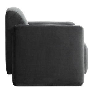 Moe's Home Fallon Accent Chair - Contemporary Comfort With Soft Upholstery And Unique Fold-under Legs Grey Upholstery, 100% Polyester,Solid Pine & Plywood Frame Zt-1039-07