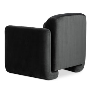 Moe's Home Fallon Accent Chair - Contemporary Comfort With Soft Upholstery And Unique Fold-under Legs Grey Upholstery, 100% Polyester,Solid Pine & Plywood Frame Zt-1039-07