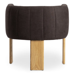 Moe's Home Sofi Accent Chair - Contemporary Vintage Design With Sculptural 3-leg Frame And Luxurious Upholstery Brown Upholstery, 100% Polyester,Solid Ash & Plywood Frame Zt-1041-20