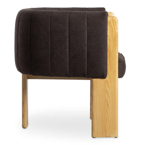 Moe's Home Sofi Accent Chair - Contemporary Vintage Design With Sculptural 3-leg Frame And Luxurious Upholstery Brown Upholstery, 100% Polyester,Solid Ash & Plywood Frame Zt-1041-20