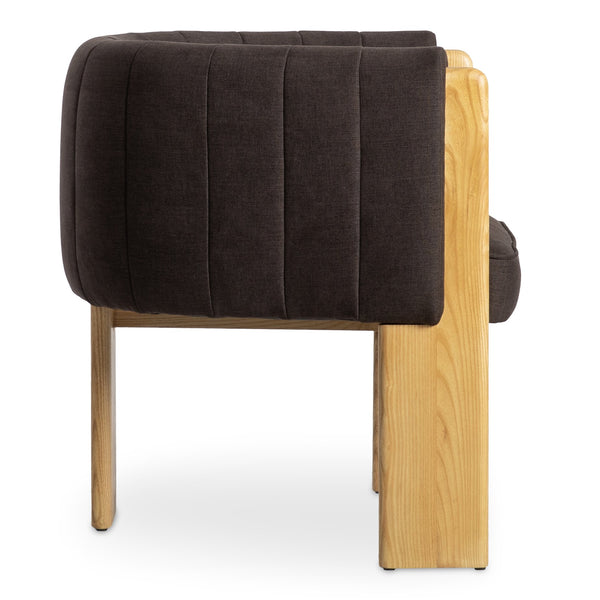 Moe's Home Sofi Accent Chair - Contemporary Vintage Design With Sculptural 3-leg Frame And Luxurious Upholstery Brown Upholstery, 100% Polyester,Solid Ash & Plywood Frame Zt-1041-20