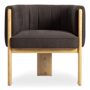 Moe's Home Sofi Accent Chair - Contemporary Vintage Design With Sculptural 3-leg Frame And Luxurious Upholstery Brown Upholstery, 100% Polyester,Solid Ash & Plywood Frame Zt-1041-20