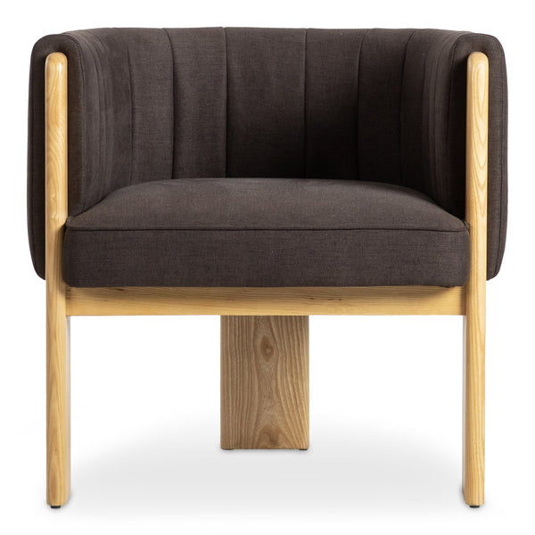 Moe's Home Sofi Accent Chair - Contemporary Vintage Design With Sculptural 3-leg Frame And Luxurious Upholstery Brown Upholstery, 100% Polyester,Solid Ash & Plywood Frame Zt-1041-20