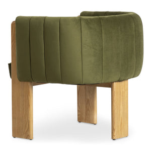 Moe's Home Sofi Accent Chair - Contemporary Vintage Design With Sculptural 3-leg Frame And Luxurious Upholstery Green Upholstery, 100% Polyester,Solid Ash & Plywood Frame Zt-1041-27