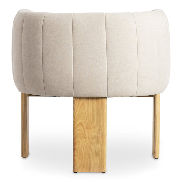 Moe's Home Sofi Accent Chair - Contemporary Vintage Design With Sculptural 3-leg Frame And Luxurious Upholstery Beige Upholstery, 95% Polyester,5% Nylon,Solid Ash & Plywood Frame Zt-1041-34