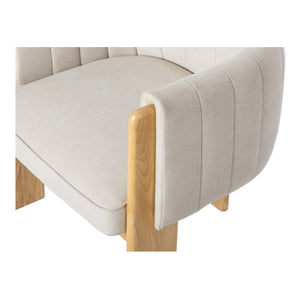 Moe's Home Sofi Accent Chair - Contemporary Vintage Design With Sculptural 3-leg Frame And Luxurious Upholstery Beige Upholstery, 95% Polyester,5% Nylon,Solid Ash & Plywood Frame Zt-1041-34