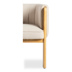 Moe's Home Sofi Accent Chair - Contemporary Vintage Design With Sculptural 3-leg Frame And Luxurious Upholstery Beige Upholstery, 95% Polyester,5% Nylon,Solid Ash & Plywood Frame Zt-1041-34