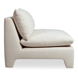 Moe's Home Estelle Sofa - Vintage-inspired, Eco-friendly Comfort With Plush Dacron & Feather Fill Upholstery White Upholstery, 98% Polyester,2% Linen,Plywood Frame Zt-1042-05