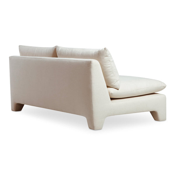 Moe's Home Estelle Sofa - Vintage-inspired, Eco-friendly Comfort With Plush Dacron & Feather Fill Upholstery White Upholstery, 98% Polyester,2% Linen,Plywood Frame Zt-1042-05