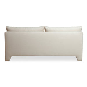 Moe's Home Estelle Sofa - Vintage-inspired, Eco-friendly Comfort With Plush Dacron & Feather Fill Upholstery White Upholstery, 98% Polyester,2% Linen,Plywood Frame Zt-1042-05
