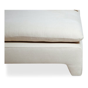 Moe's Home Estelle Sofa - Vintage-inspired, Eco-friendly Comfort With Plush Dacron & Feather Fill Upholstery White Upholstery, 98% Polyester,2% Linen,Plywood Frame Zt-1042-05
