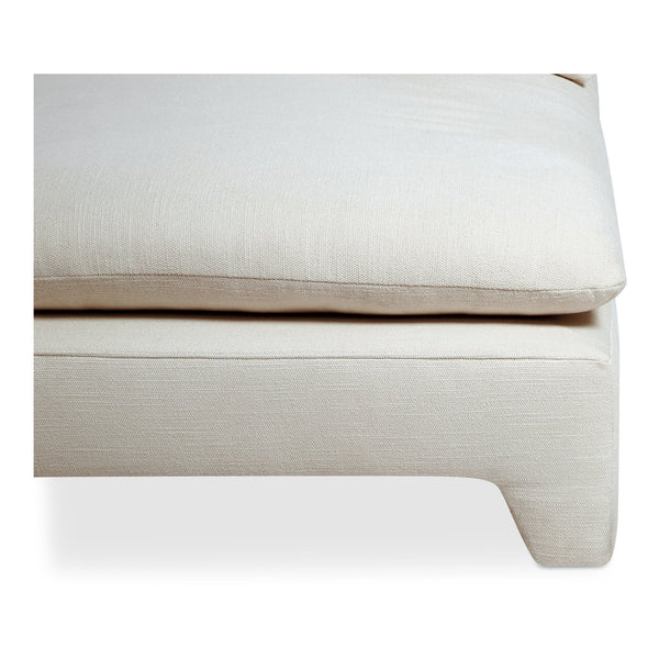 Moe's Home Estelle Sofa - Vintage-inspired, Eco-friendly Comfort With Plush Dacron & Feather Fill Upholstery White Upholstery, 98% Polyester,2% Linen,Plywood Frame Zt-1042-05