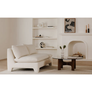 Moe's Home Estelle Sofa - Vintage-inspired, Eco-friendly Comfort With Plush Dacron & Feather Fill Upholstery White Upholstery, 98% Polyester,2% Linen,Plywood Frame Zt-1042-05