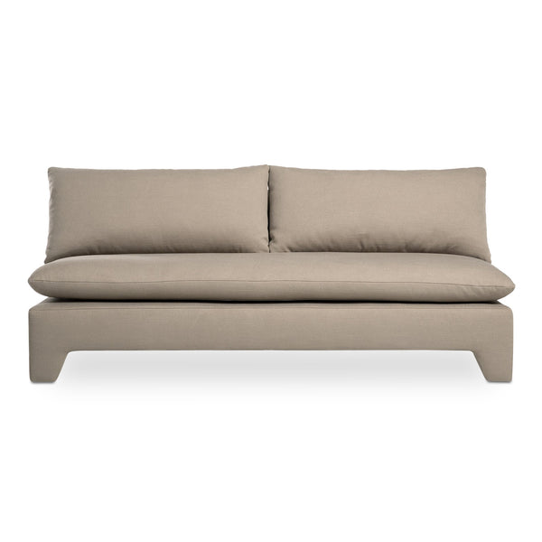 Moe's Home Estelle Sofa - Vintage-inspired, Eco-friendly Comfort With Plush Dacron & Feather Fill Upholstery Brown Upholstery, 98% Polyester,2% Linen,Plywood Frame Zt-1042-40