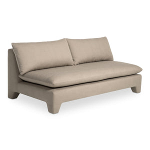 Moe's Home Estelle Sofa - Vintage-inspired, Eco-friendly Comfort With Plush Dacron & Feather Fill Upholstery Brown Upholstery, 98% Polyester,2% Linen,Plywood Frame Zt-1042-40