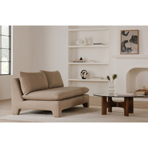 Moe's Home Estelle Sofa - Vintage-inspired, Eco-friendly Comfort With Plush Dacron & Feather Fill Upholstery Brown Upholstery, 98% Polyester,2% Linen,Plywood Frame Zt-1042-40