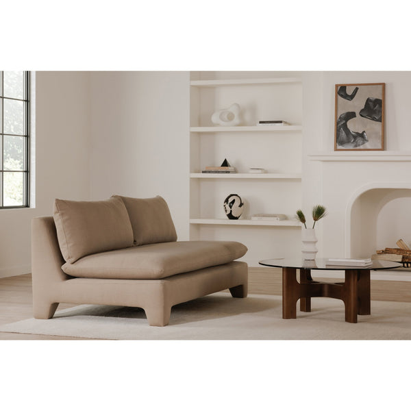 Moe's Home Estelle Sofa - Vintage-inspired, Eco-friendly Comfort With Plush Dacron & Feather Fill Upholstery Brown Upholstery, 98% Polyester,2% Linen,Plywood Frame Zt-1042-40