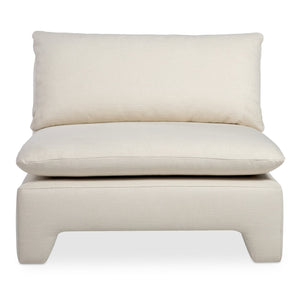 Moe's Home Estelle Lounge Chair - Vintage-inspired Comfort With Eco-friendly Upholstery For Modern Spaces White Upholstery, 98% Polyester,2% Linen,Plywood Frame Zt-1043-05