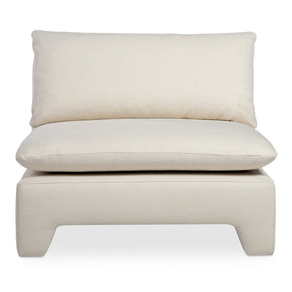 Moe's Home Estelle Lounge Chair - Vintage-inspired Comfort With Eco-friendly Upholstery For Modern Spaces White Upholstery, 98% Polyester,2% Linen,Plywood Frame Zt-1043-05