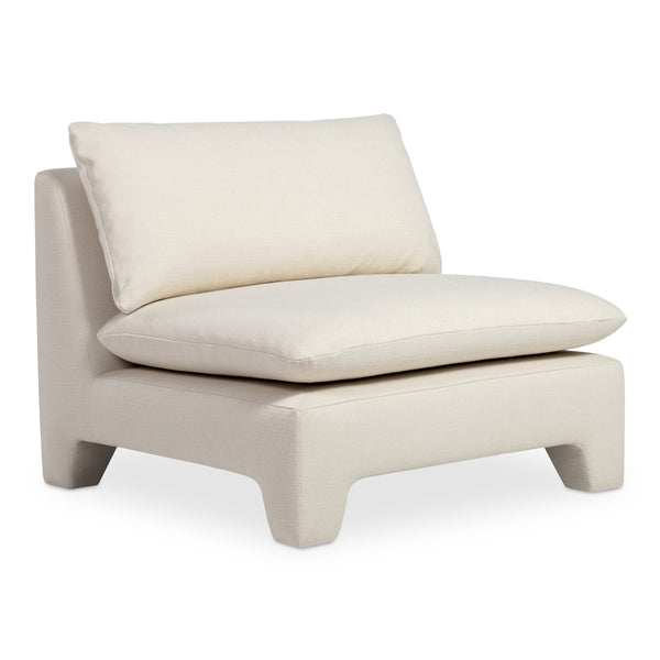 Moe's Home Estelle Lounge Chair - Vintage-inspired Comfort With Eco-friendly Upholstery For Modern Spaces White Upholstery, 98% Polyester,2% Linen,Plywood Frame Zt-1043-05