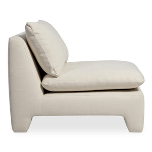 Moe's Home Estelle Lounge Chair - Vintage-inspired Comfort With Eco-friendly Upholstery For Modern Spaces White Upholstery, 98% Polyester,2% Linen,Plywood Frame Zt-1043-05