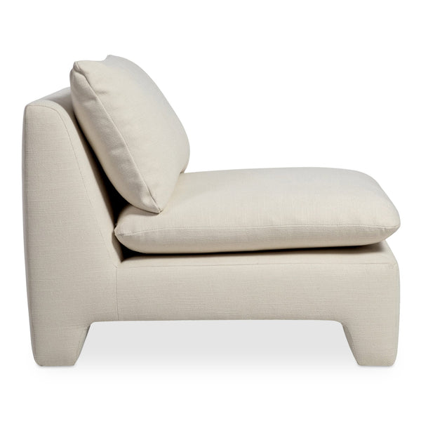 Moe's Home Estelle Lounge Chair - Vintage-inspired Comfort With Eco-friendly Upholstery For Modern Spaces White Upholstery, 98% Polyester,2% Linen,Plywood Frame Zt-1043-05