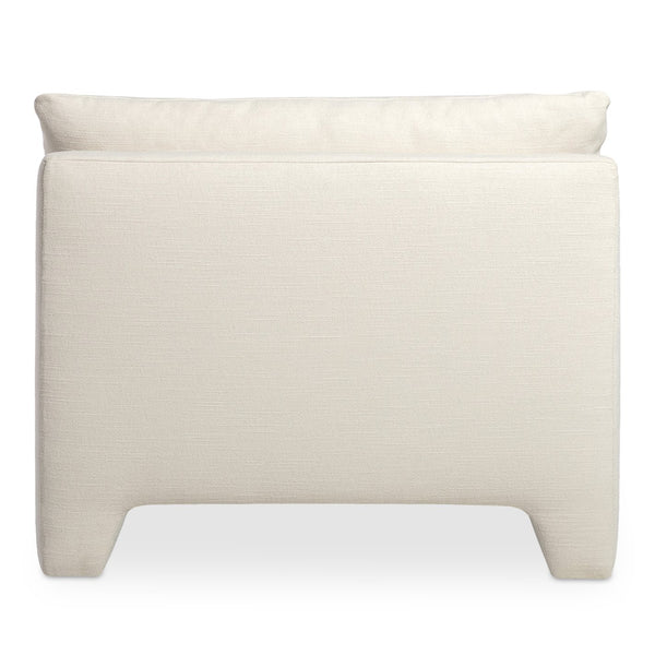 Moe's Home Estelle Lounge Chair - Vintage-inspired Comfort With Eco-friendly Upholstery For Modern Spaces White Upholstery, 98% Polyester,2% Linen,Plywood Frame Zt-1043-05