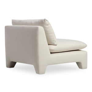 Moe's Home Estelle Lounge Chair - Vintage-inspired Comfort With Eco-friendly Upholstery For Modern Spaces White Upholstery, 98% Polyester,2% Linen,Plywood Frame Zt-1043-05