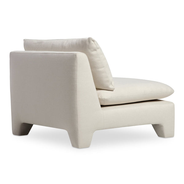 Moe's Home Estelle Lounge Chair - Vintage-inspired Comfort With Eco-friendly Upholstery For Modern Spaces White Upholstery, 98% Polyester,2% Linen,Plywood Frame Zt-1043-05
