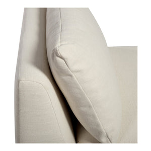 Moe's Home Estelle Lounge Chair - Vintage-inspired Comfort With Eco-friendly Upholstery For Modern Spaces White Upholstery, 98% Polyester,2% Linen,Plywood Frame Zt-1043-05