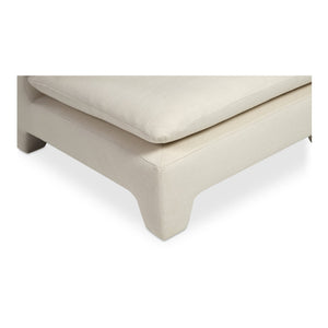 Moe's Home Estelle Lounge Chair - Vintage-inspired Comfort With Eco-friendly Upholstery For Modern Spaces White Upholstery, 98% Polyester,2% Linen,Plywood Frame Zt-1043-05
