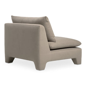 Moe's Home Estelle Lounge Chair - Vintage-inspired Comfort With Eco-friendly Upholstery For Modern Spaces Brown Upholstery, 98% Polyester,2% Linen,Plywood Frame Zt-1043-40