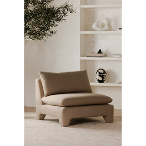 Moe's Home Estelle Lounge Chair - Vintage-inspired Comfort With Eco-friendly Upholstery For Modern Spaces Brown Upholstery, 98% Polyester,2% Linen,Plywood Frame Zt-1043-40