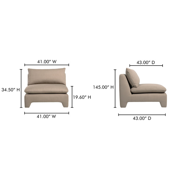Moe's Home Estelle Lounge Chair - Vintage-inspired Comfort With Eco-friendly Upholstery For Modern Spaces Brown Upholstery, 98% Polyester,2% Linen,Plywood Frame Zt-1043-40