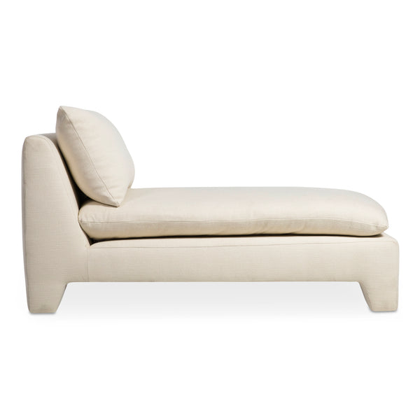 Moe's Home Estelle Chaise: Vintage-inspired Comfort With Eco-friendly Upholstery And Plush Feather Cushioning White Upholstery, 98% Polyester,2% Linen,Plywood Frame Zt-1044-05
