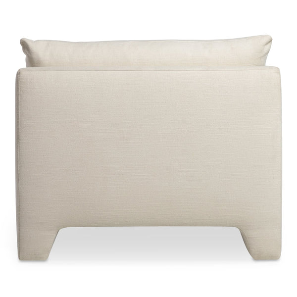Moe's Home Estelle Chaise: Vintage-inspired Comfort With Eco-friendly Upholstery And Plush Feather Cushioning White Upholstery, 98% Polyester,2% Linen,Plywood Frame Zt-1044-05