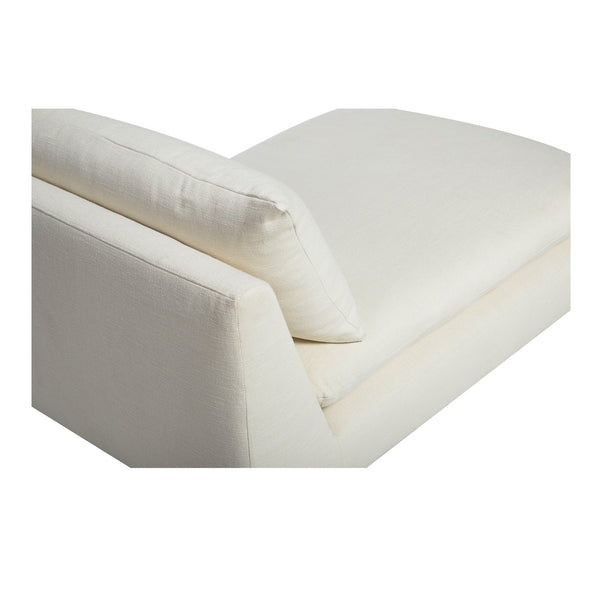 Moe's Home Estelle Chaise: Vintage-inspired Comfort With Eco-friendly Upholstery And Plush Feather Cushioning White Upholstery, 98% Polyester,2% Linen,Plywood Frame Zt-1044-05