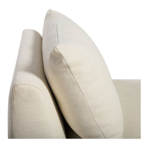 Moe's Home Estelle Chaise: Vintage-inspired Comfort With Eco-friendly Upholstery And Plush Feather Cushioning White Upholstery, 98% Polyester,2% Linen,Plywood Frame Zt-1044-05