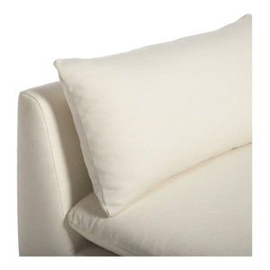 Moe's Home Estelle Chaise: Vintage-inspired Comfort With Eco-friendly Upholstery And Plush Feather Cushioning White Upholstery, 98% Polyester,2% Linen,Plywood Frame Zt-1044-05