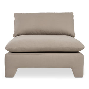 Moe's Home Estelle Chaise: Vintage-inspired Comfort With Eco-friendly Upholstery And Plush Feather Cushioning Brown Upholstery, 98% Polyester,2% Linen,Plywood Frame Zt-1044-40