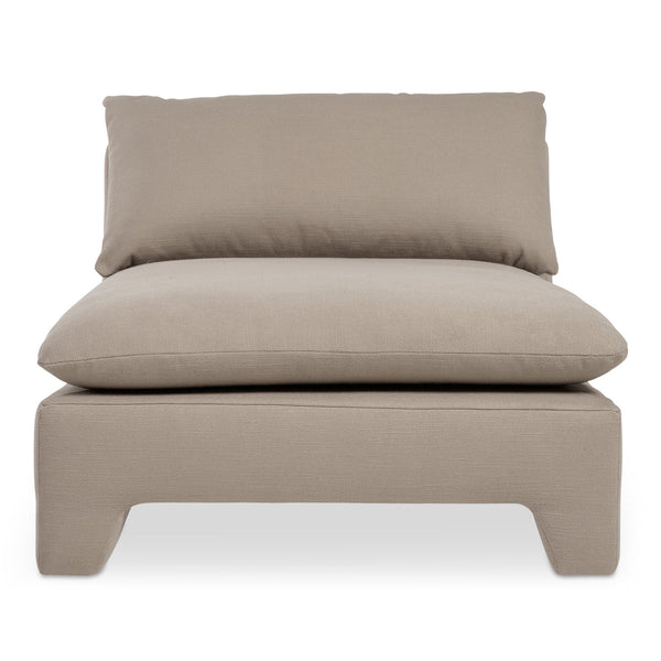 Moe's Home Estelle Chaise: Vintage-inspired Comfort With Eco-friendly Upholstery And Plush Feather Cushioning Brown Upholstery, 98% Polyester,2% Linen,Plywood Frame Zt-1044-40