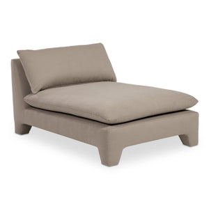 Moe's Home Estelle Chaise: Vintage-inspired Comfort With Eco-friendly Upholstery And Plush Feather Cushioning Brown Upholstery, 98% Polyester,2% Linen,Plywood Frame Zt-1044-40