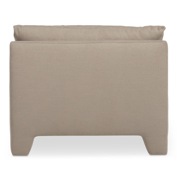 Moe's Home Estelle Chaise: Vintage-inspired Comfort With Eco-friendly Upholstery And Plush Feather Cushioning Brown Upholstery, 98% Polyester,2% Linen,Plywood Frame Zt-1044-40